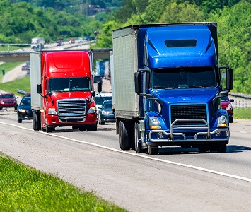 Semi trucks on interstate